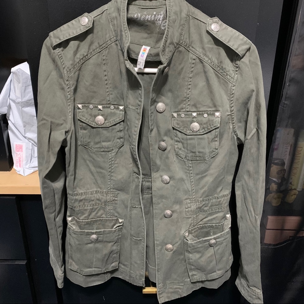 Olive Green Utility/Military Style Jacket/Coat